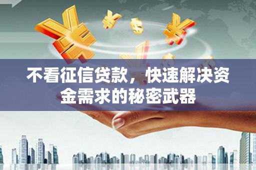 昂仁不看征信贷款，快速解决资金需求的秘密武器