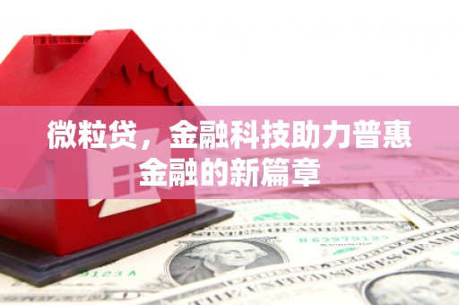 昂仁微粒贷，金融科技助力普惠金融的新篇章
