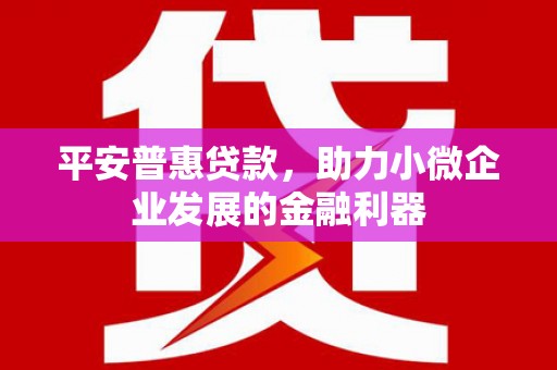 昂仁平安普惠贷款，助力小微企业发展的金融利器
